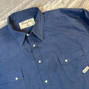 Wrangler Rancher Men's Navy Button Down‎ Shirt 3xl